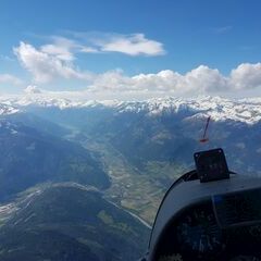 Flugwegposition um 14:19:35: Aufgenommen in der Nähe von Gemeinde Baldramsdorf, Österreich in 3205 Meter